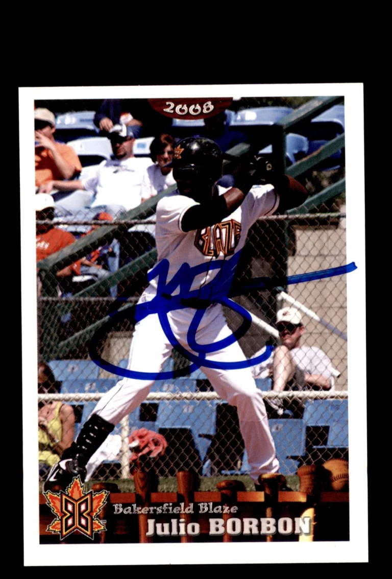 Signed Baseball Card Auto 2008 Grandstand Bakersfield Blaze Julio Borbon Rangers