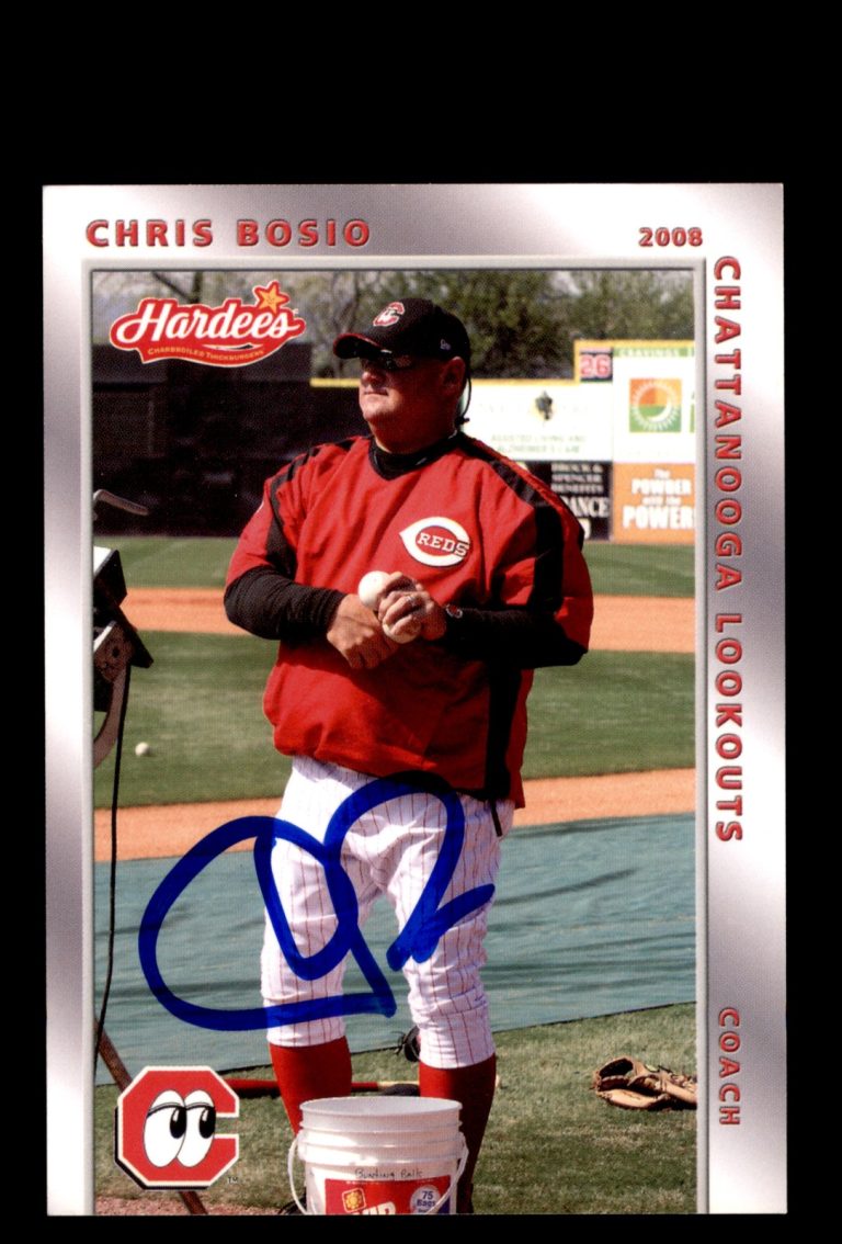 Signed Baseball Card Auto 2008 Grandstand Chris Bosio Chattanooga Lookouts