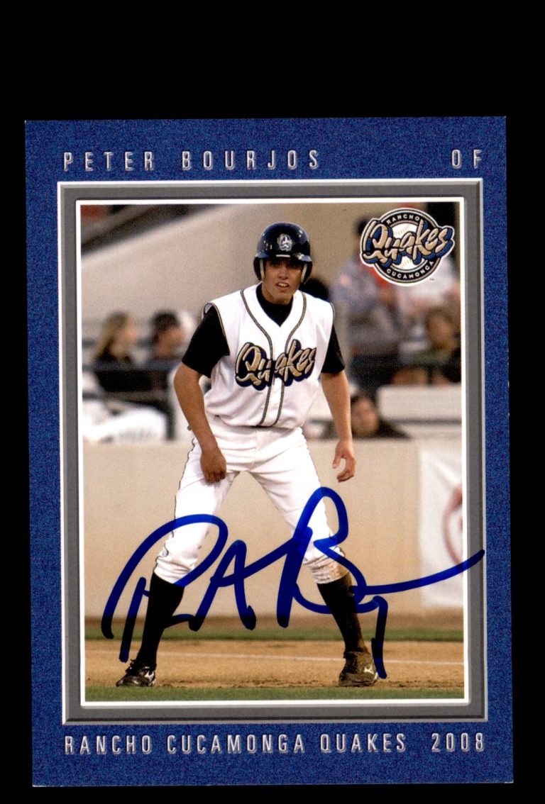 Signed Baseball Card Auto 2008 Rancho Cucamonga Quakes #5 Peter Bourjos