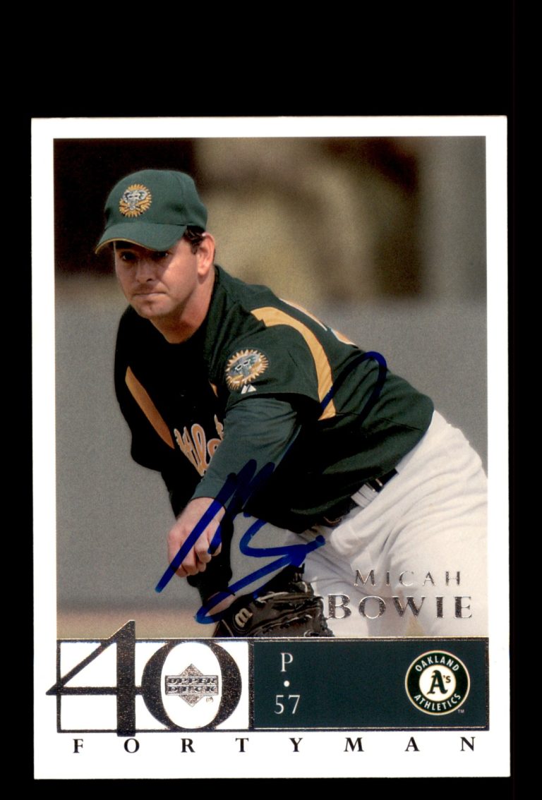 Signed Baseball Card Auto 2003 Upper Deck 40-Man #49 Micah Bowie Athletics