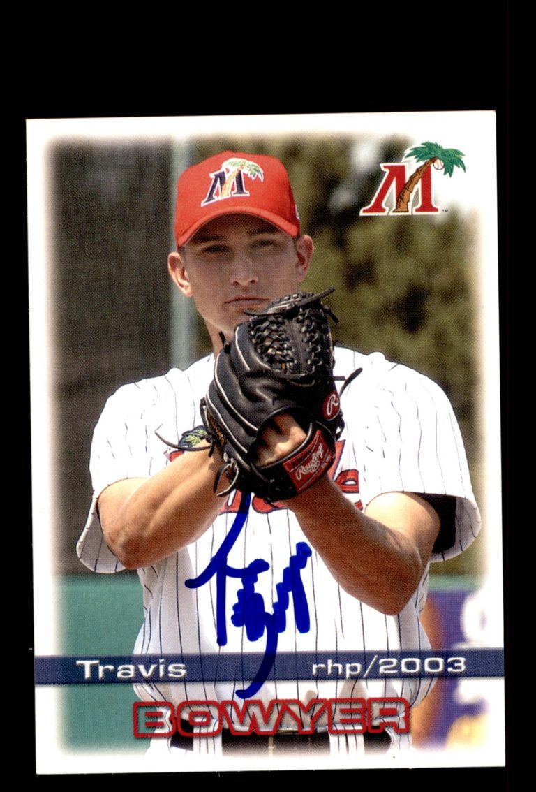 Signed Baseball Card Auto 2003 Grandstand Fort Myers Miracle Travis Bowyer