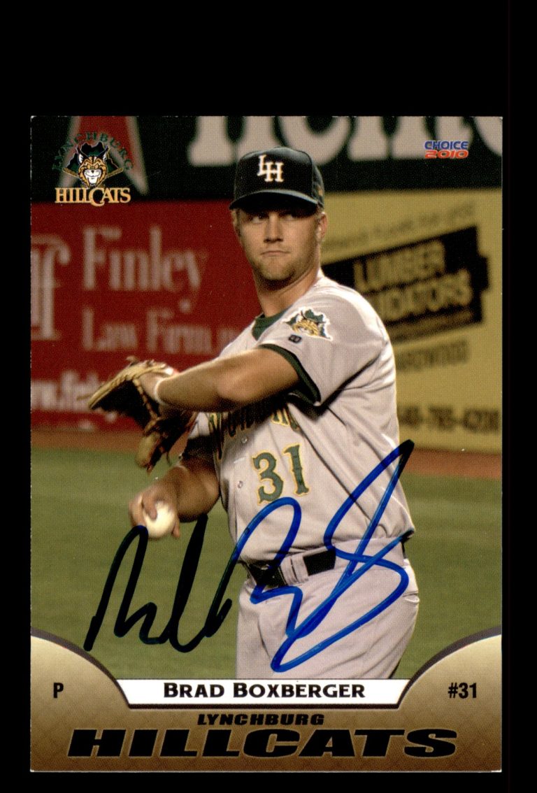 Signed Baseball Card Auto 2010 Choice Lynchburg Hillcats #2 Brad Boxberger