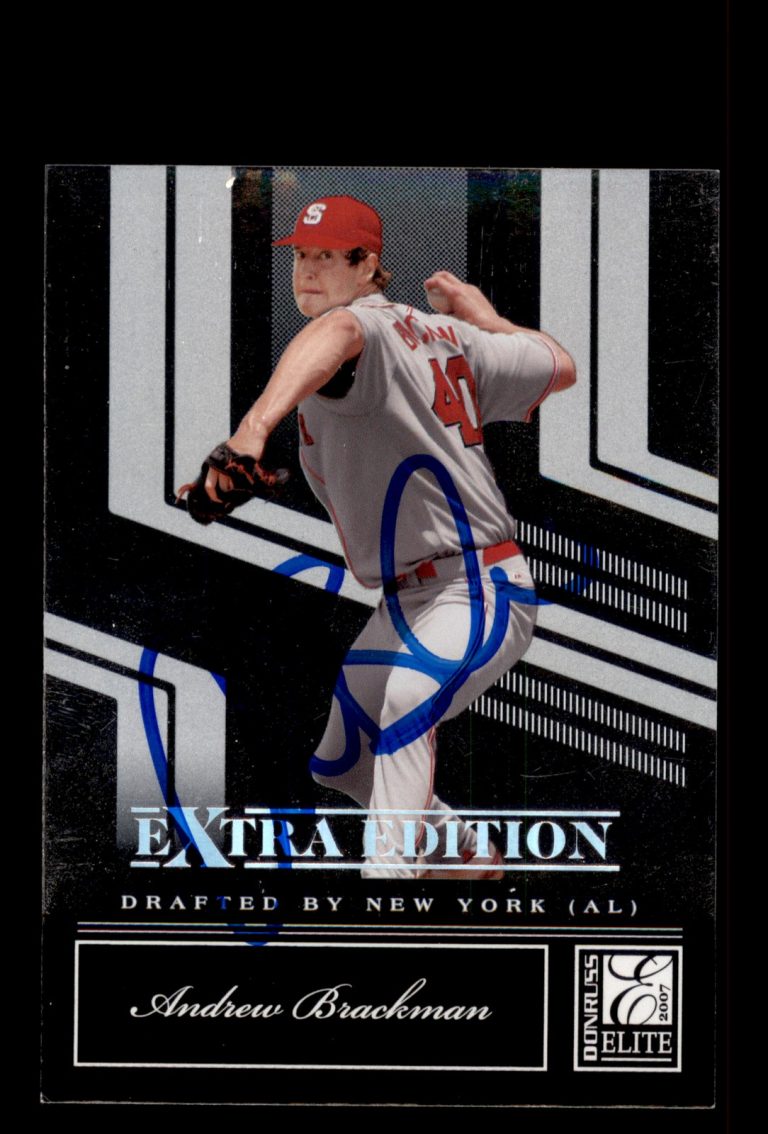 Signed Baseball Card Auto 2007 Donruss Elite #1 Andrew Brackman Stanford Yankees