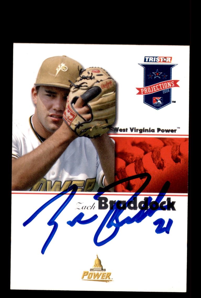 Signed Baseball Card Auto 2008 TriStar PROjections #230 Zach Braddock