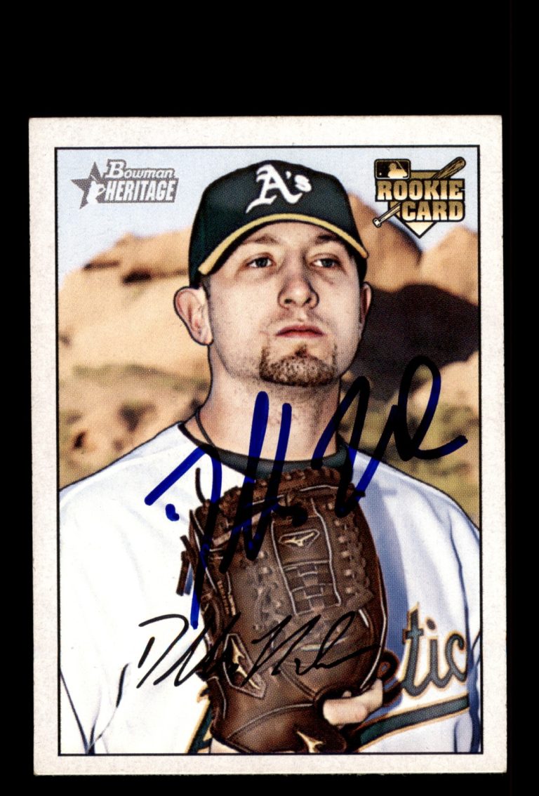 Signed Baseball Card Auto 2007 Bowman Heritage #232 Dallas Braden Athletics
