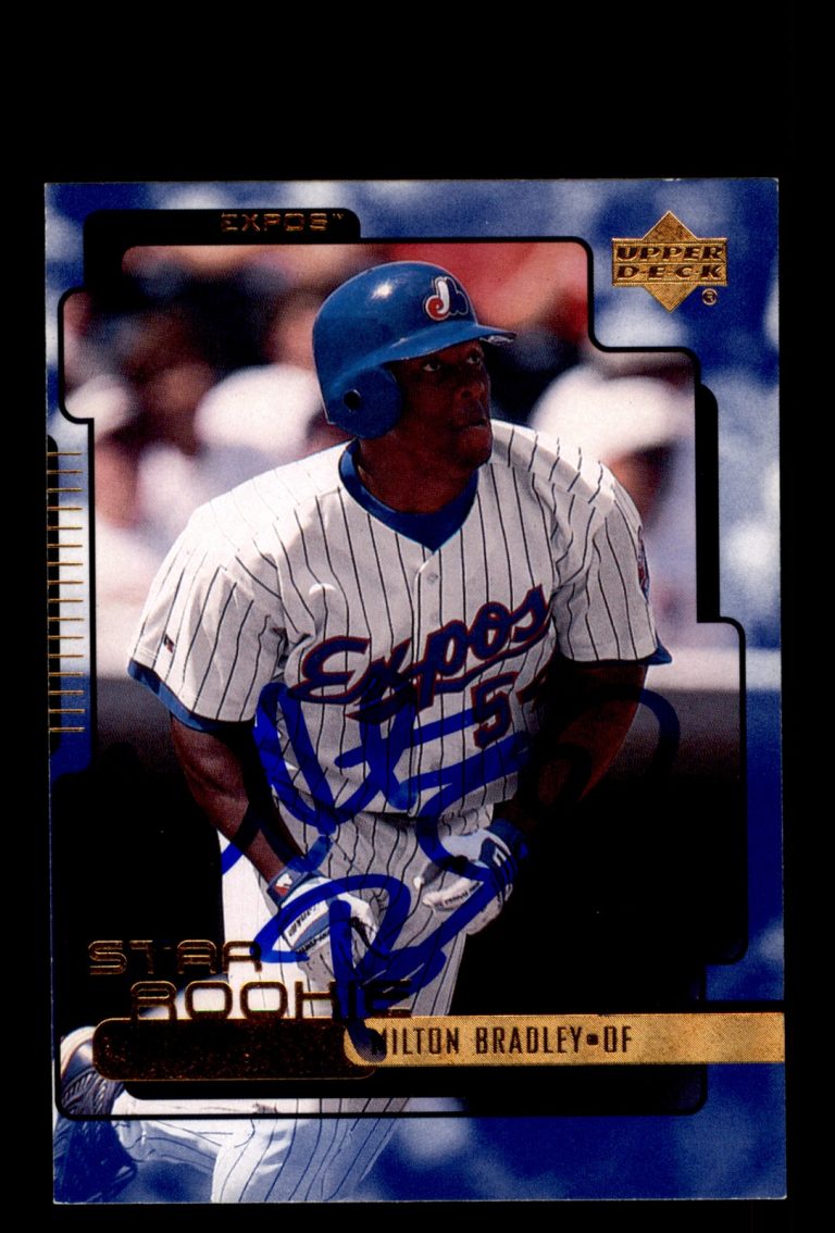 Signed Baseball Card Auto 2000 Upper Deck #282 Milton Bradley Montreal Expos