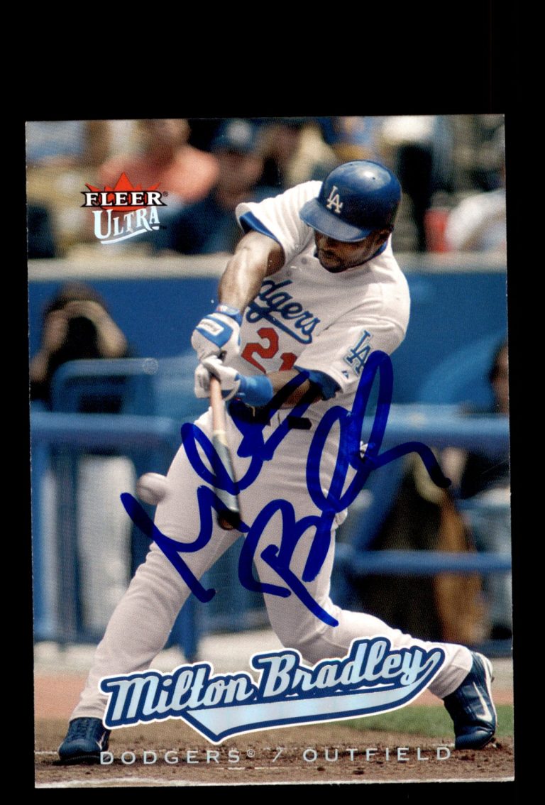Signed Baseball Card Auto 2005 Ultra #22 Milton Bradley Los Angeles Dodgers