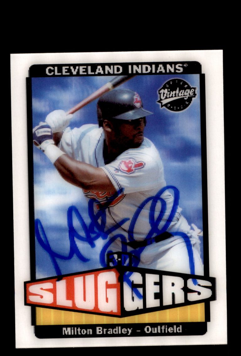 Signed Baseball Card Auto 2004 Upper Deck Vintage #376 Milton Bradley Indians