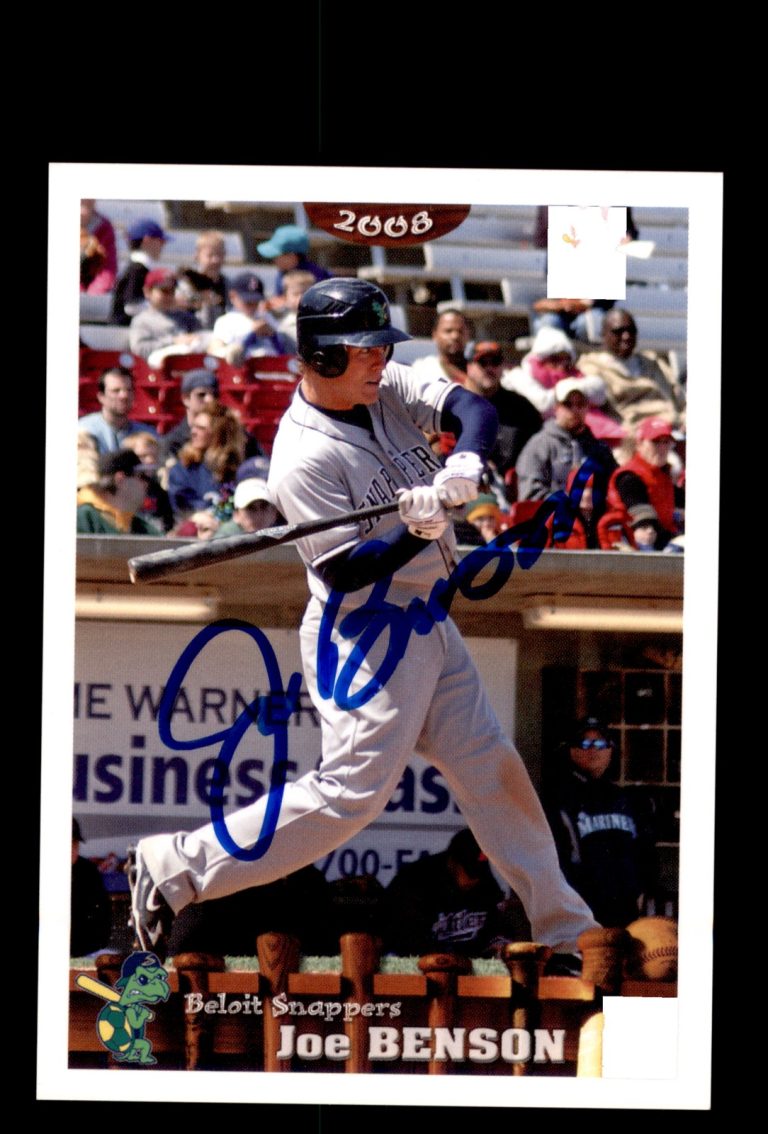 Signed Baseball Card Auto 2008 Grandstand Beloit Snappers #2 Joe Benson