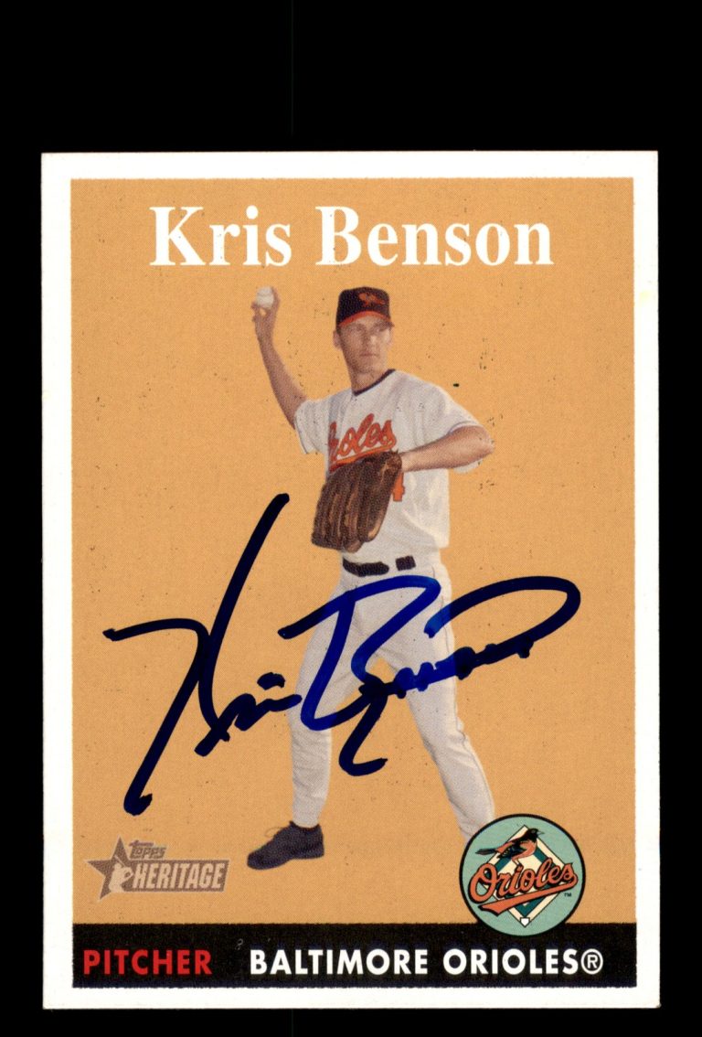 Signed Baseball Card Auto 2007 Topps Heritage #156 Kris Benson Baltimore Orioles