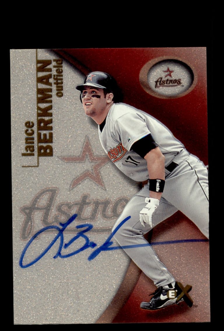 Signed Baseball Card Auto 2001 Fleer E-X #28 Lance Berkman Houston Astros