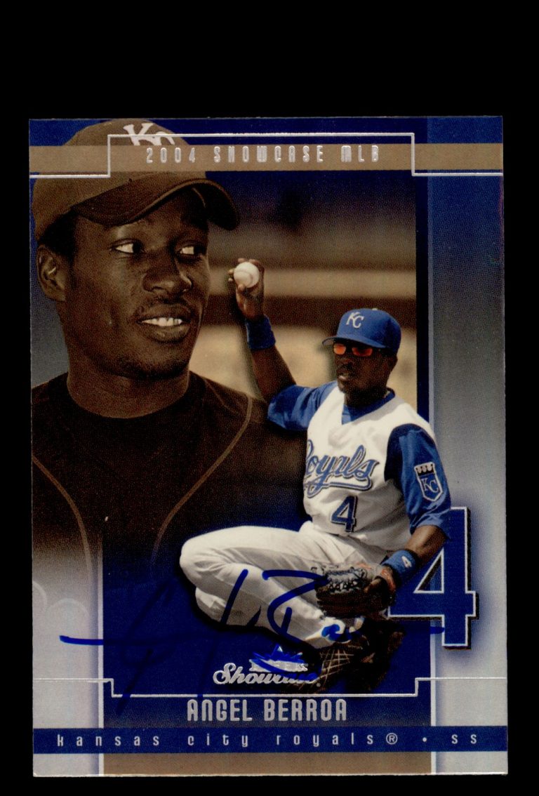 Signed Baseball Card Auto 2004 Fleer Showcase #49 Angel Berroa KC Royals