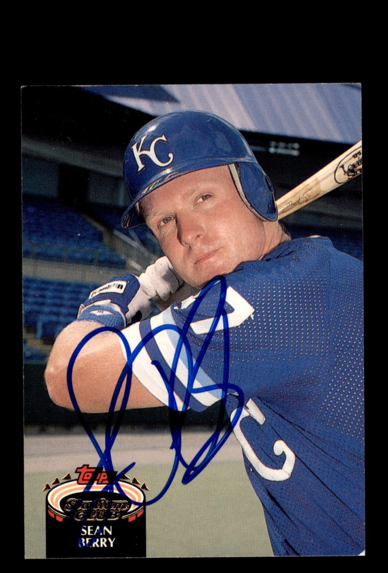 Signed Baseball Card Auto 1992 Stadium Club #114 Sean Berry Kansas City Royals
