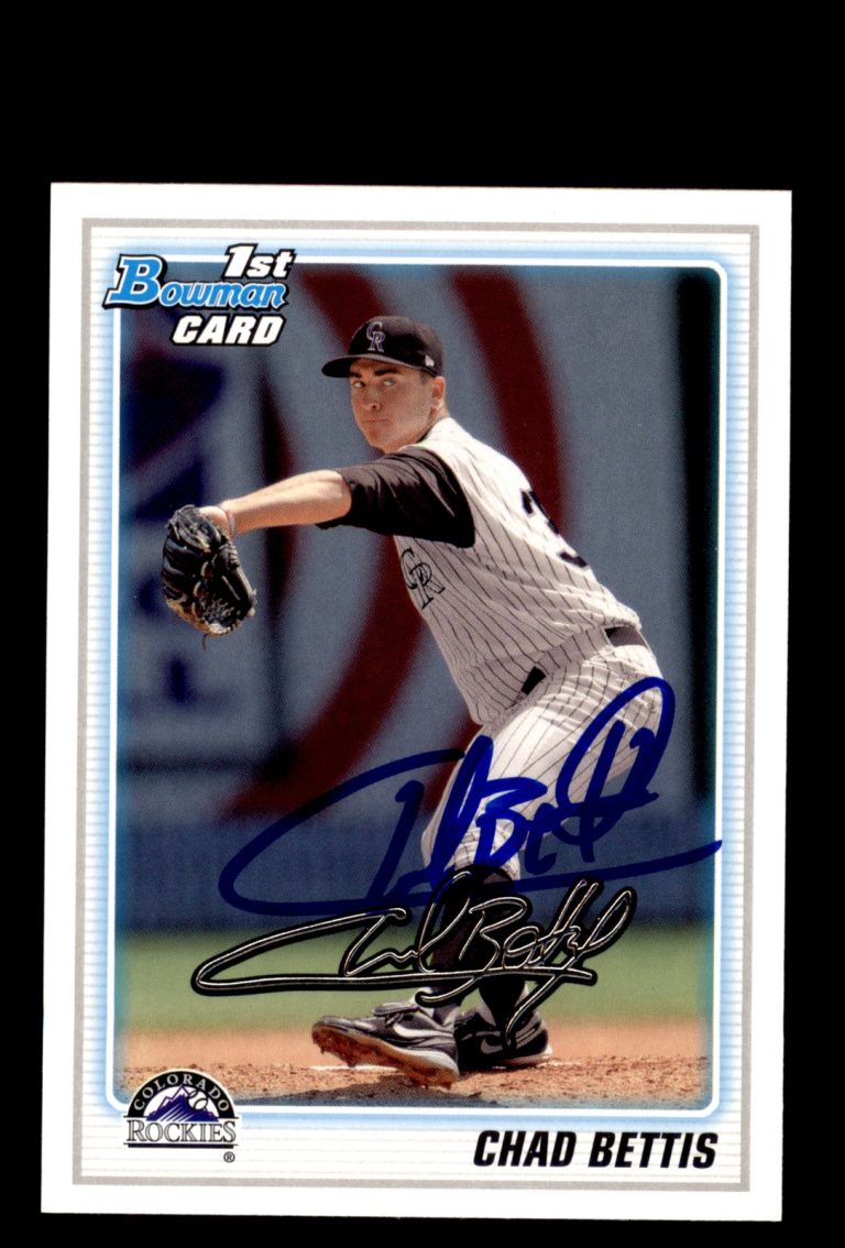 Signed Baseball Card Auto 2010 Bowman #BDPP24 Chad Bettis Rockies