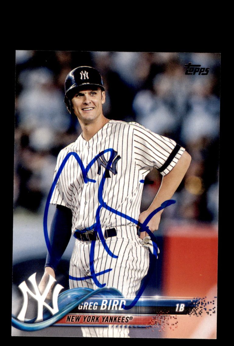 Signed Baseball Card Auto 2018 Topps #515 Greg Bird New York Yankees
