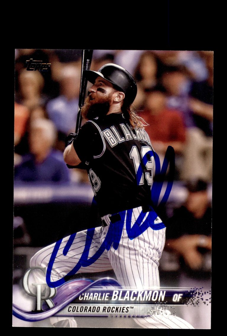 Signed Baseball Card Auto 2018 Topps #431 Charlie Blackmon Colorado Rockies
