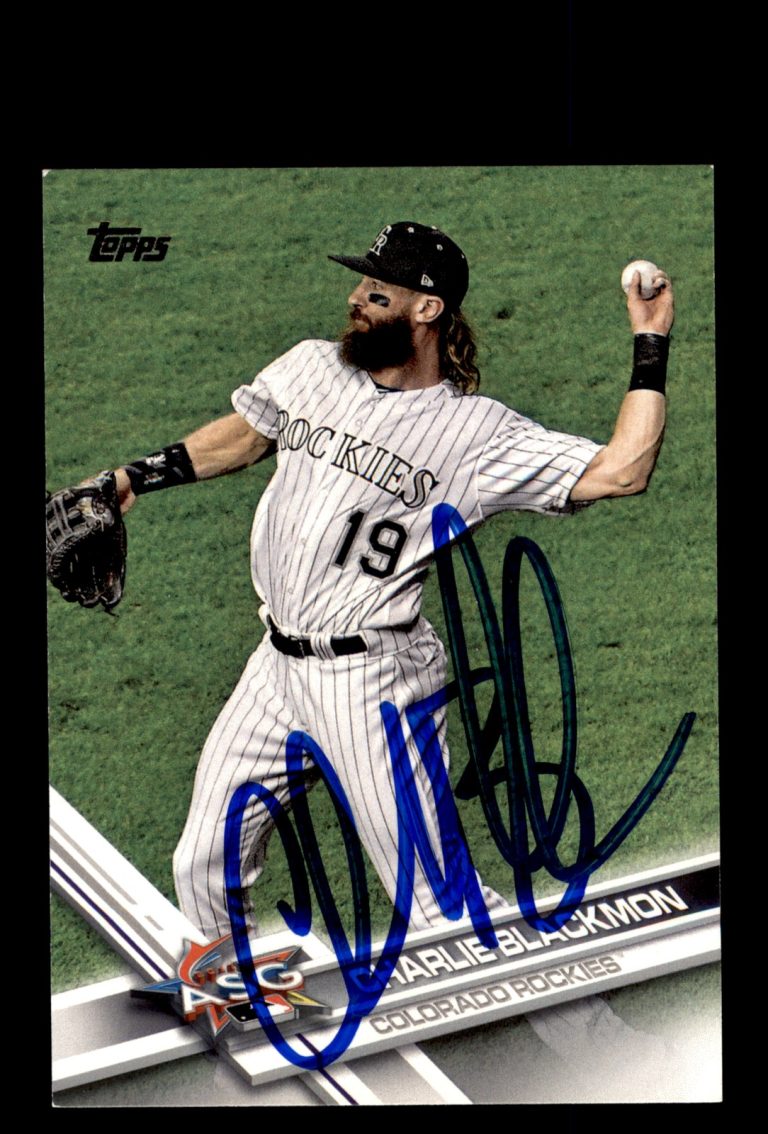 Signed Baseball Card Auto 2017 Topps Update #US144 Charlie Blackmon Rockies
