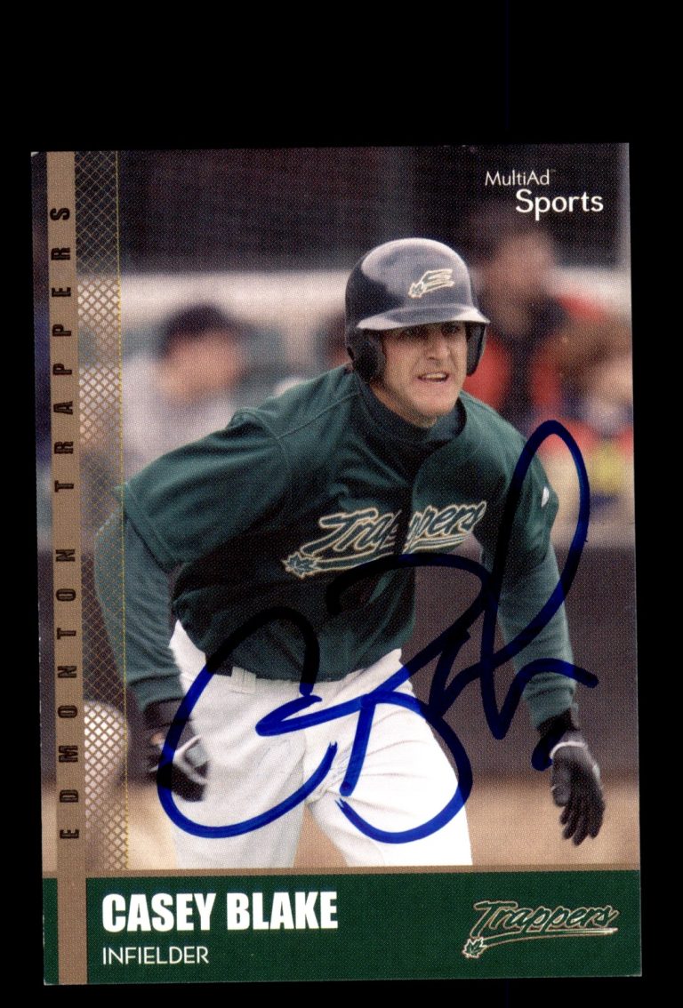 Signed Baseball Card Auto 2002 MultiAd Edmonton Trappers #2 Casey Blake