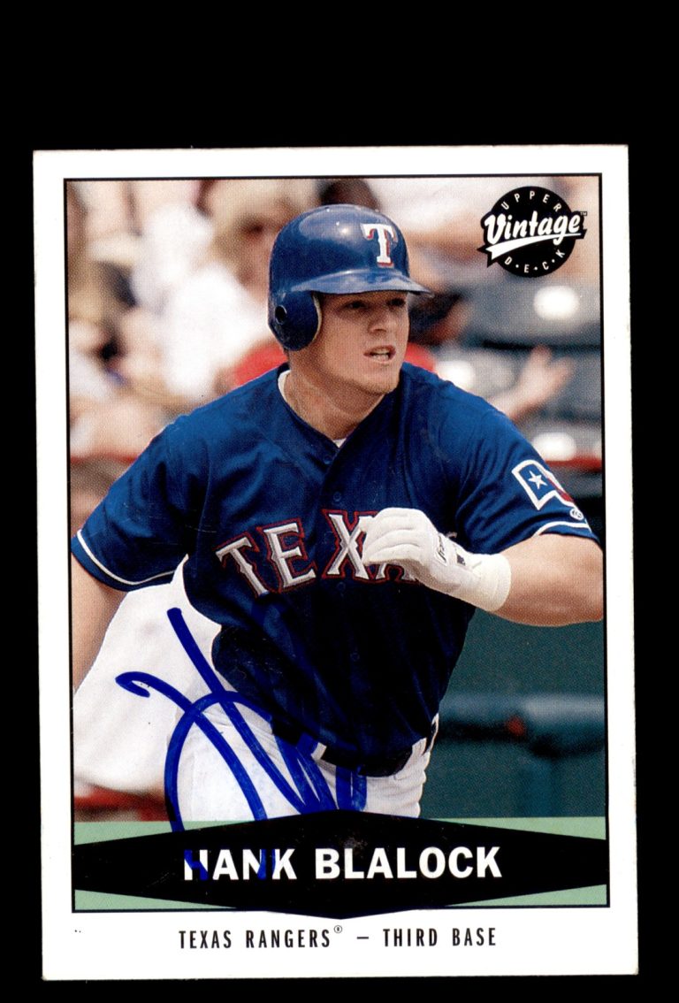 Signed Baseball Card Auto 2004 Upper Deck Vintage #53 Hank Blalock Texas Rangers