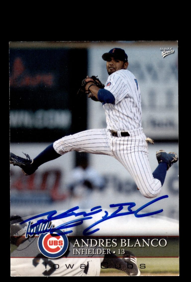 Signed Baseball Card Auto 2008 MultiAd Iowa Cubs #3 Andres Blanco