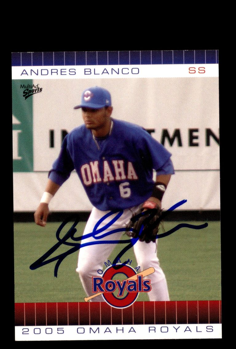 Signed Baseball Card Auto 2005 MultiAd Omaha Royals #2 Andres Blanco