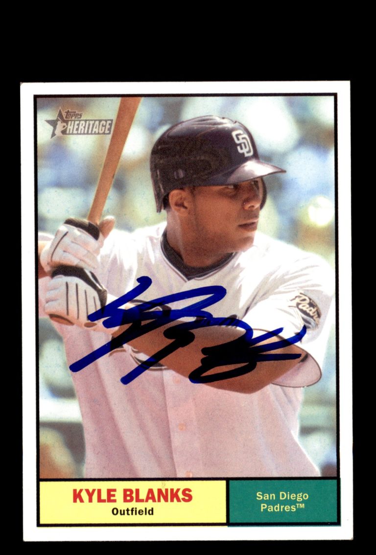 Signed Baseball Card Auto 2010 Topps Heritage #331 Kyle Blanks San Diego Padres