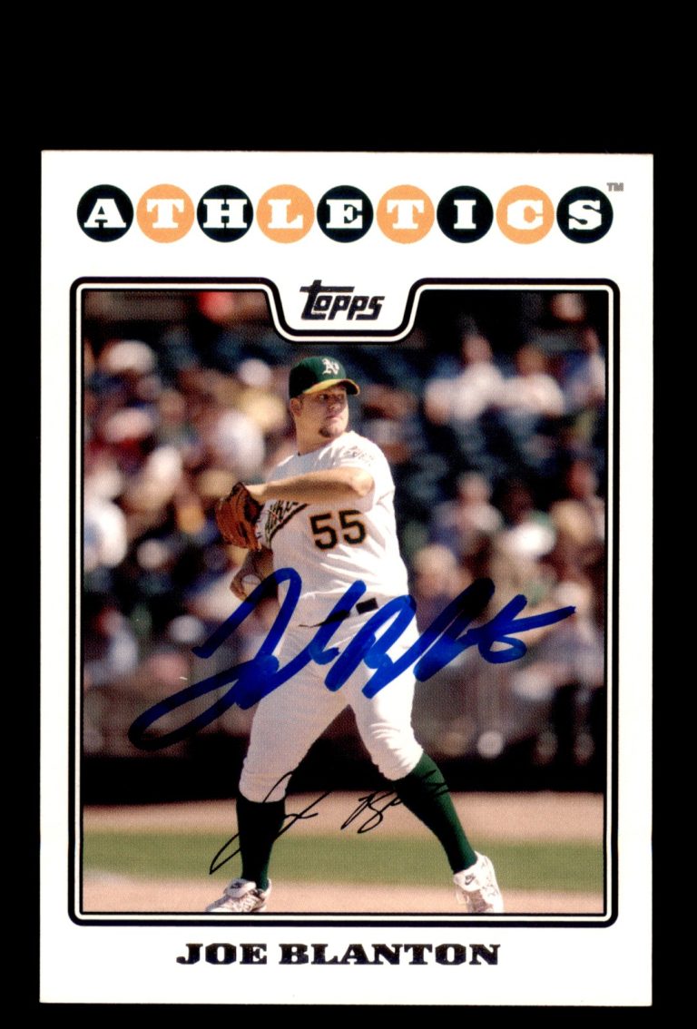 Signed Baseball Card Auto 2008 Topps #436 Joe Blanton Oakland Athletics