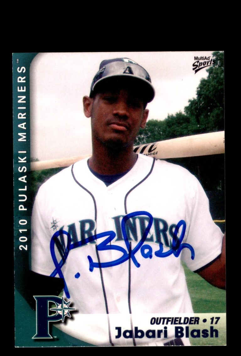 Signed Baseball Card Auto 2010 MultiAd Pulaski Mariners #28 Jabari Blash