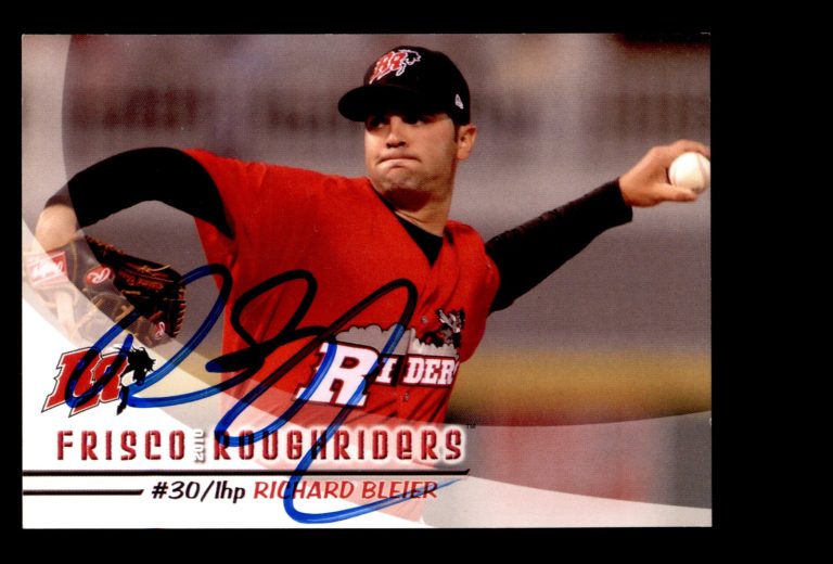 Signed Baseball Card Auto 2010 Grandstand Frisco RoughRiders Richard Bleier