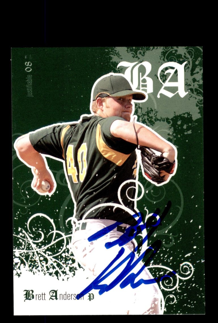 Signed Baseball Card Auto 2008 Justifiable #JF-02 Brett Anderson Athletics
