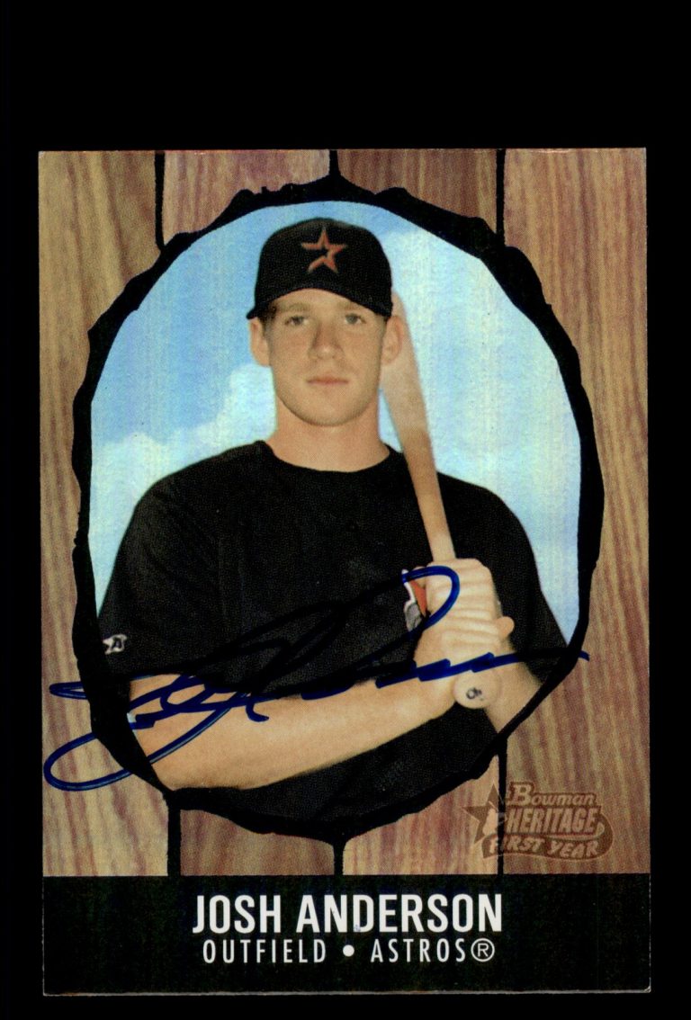 Signed Baseball Card Auto 2003 Bowman Heritage #256 Josh Anderson Astros Rainbow