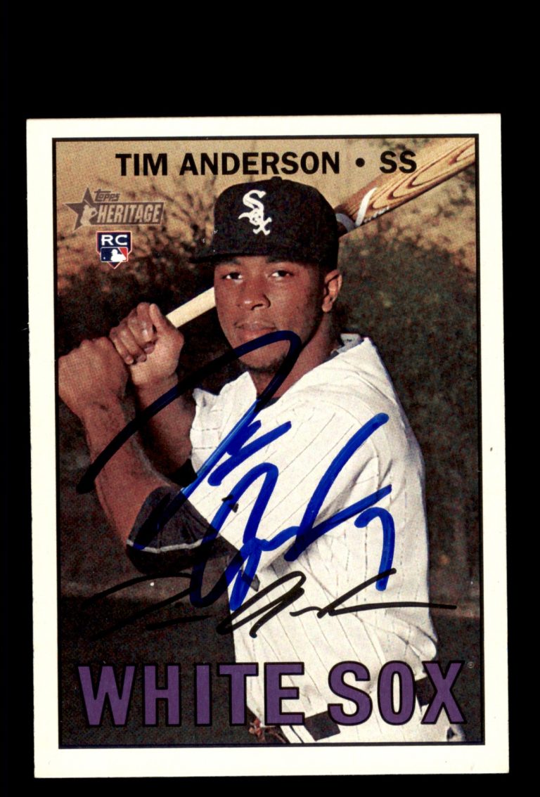 Signed Baseball Card Auto 2016 Topps Heritage #674 Tim Anderson White Sox