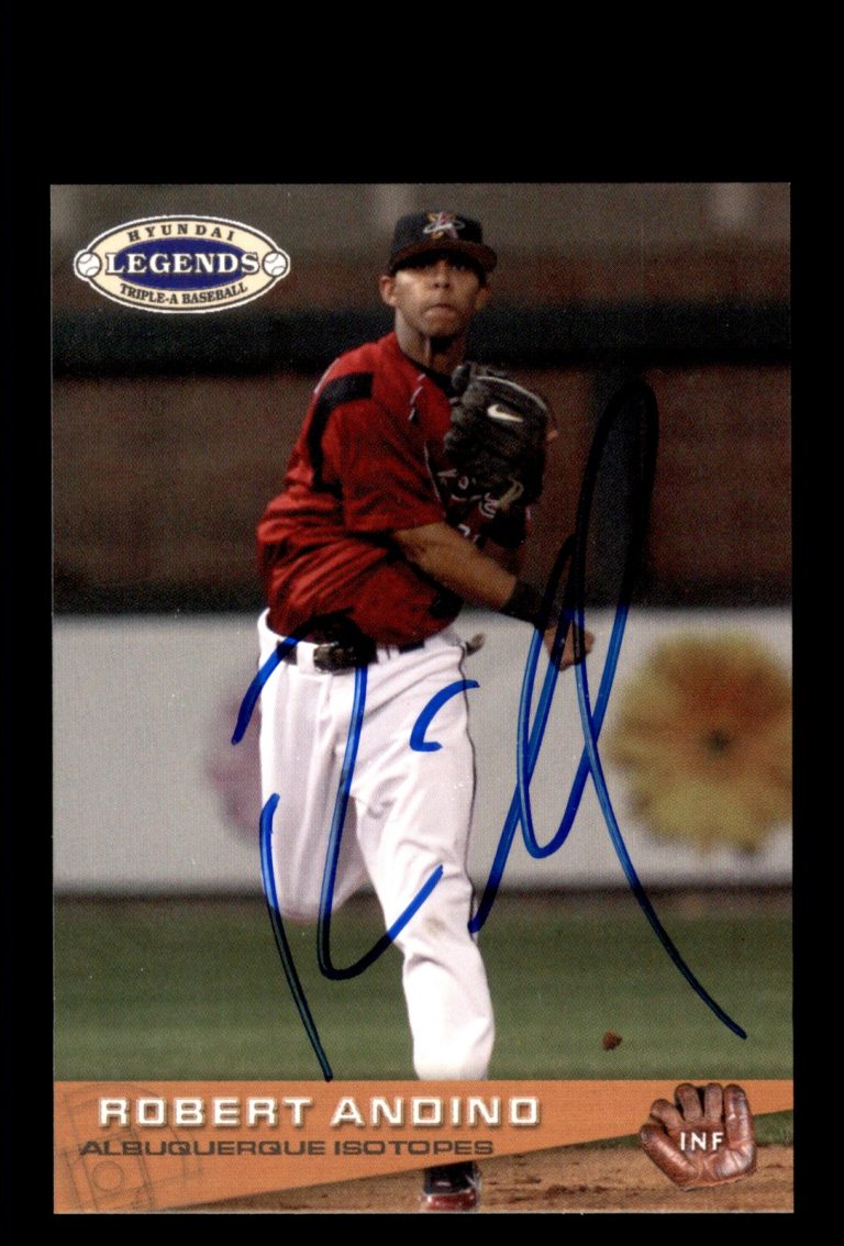 Signed Baseball Card Auto 2006 MultiAd Albuquerque Isotopes #6 Robert Andino