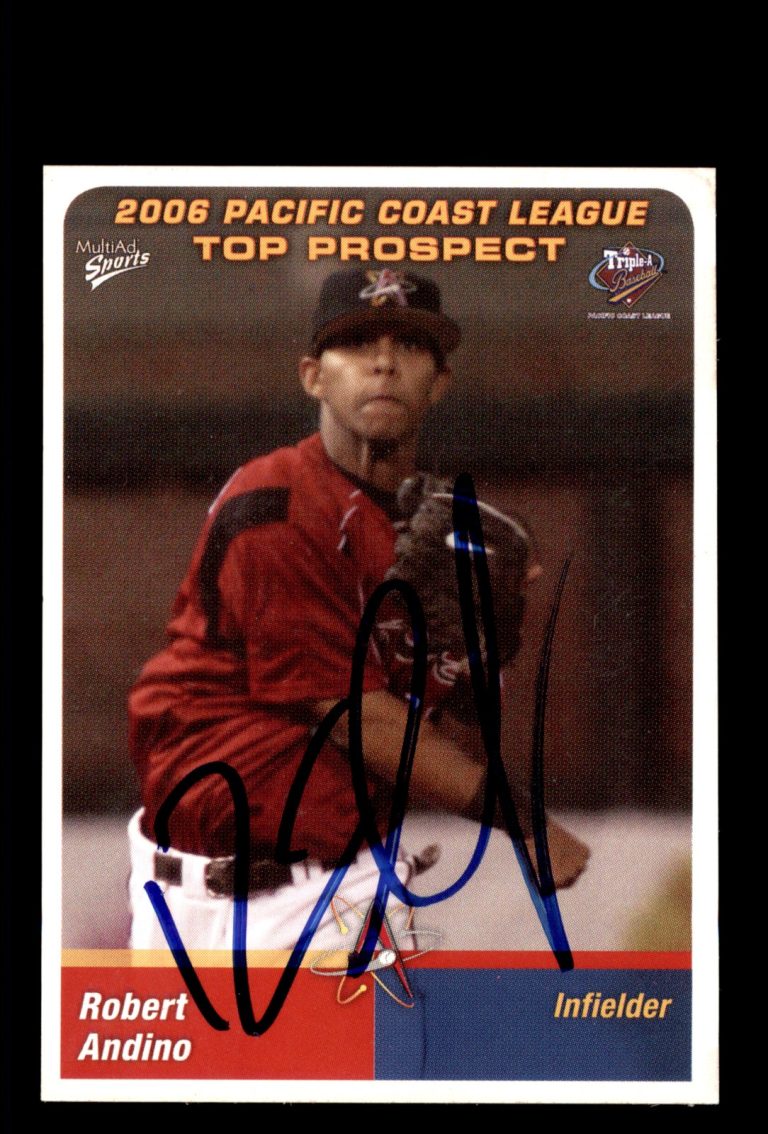 Signed Baseball Card Auto 2006 Pacific Coast League Robert Andino Isotopes