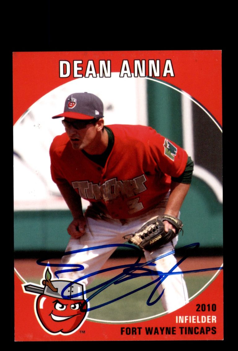 Signed Baseball Card Auto 2010 Grandstand Fort Wayne TinCaps Dean Anna