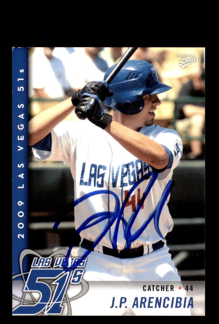 Signed Baseball Card Auto 2009 MultiAd Las Vegas 51s #3 J.P. Arencibia