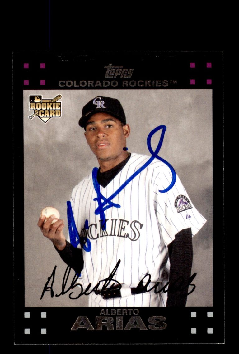 Signed Baseball Card Auto 2007 Topps #UH201 Alberto Arias Colorado Rockies