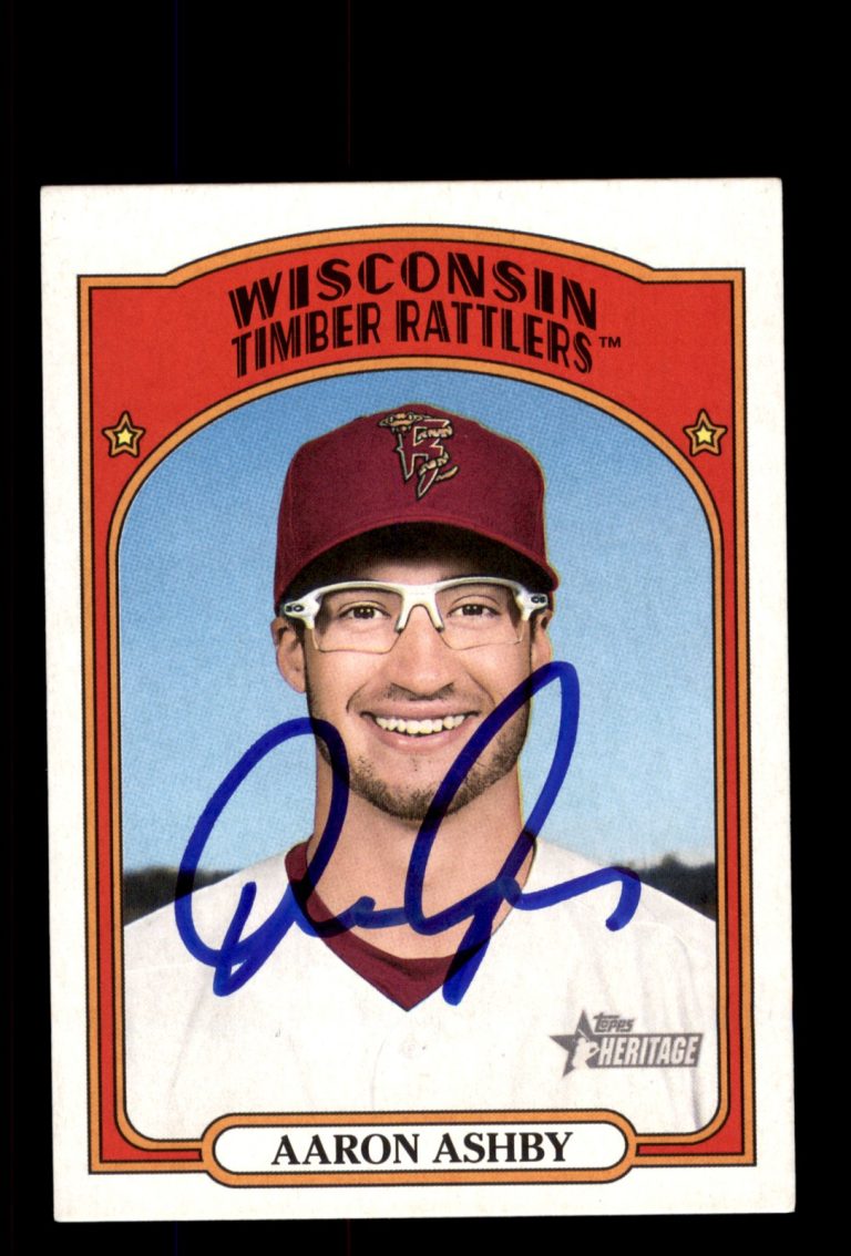 Signed Baseball Card Auto 2021 Topps Heritage Minor #11 Aaron Ashby