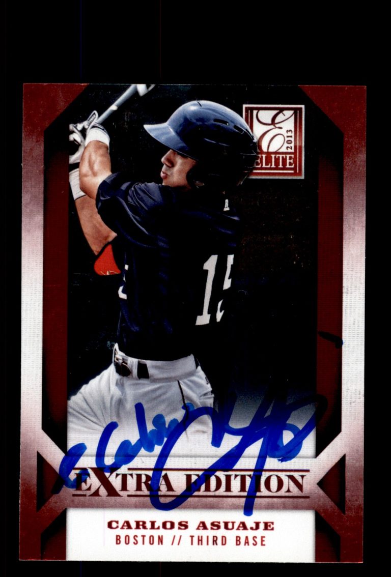 Signed Baseball Card Auto 2013 Panini Elite #53 Carlos Asuaje Red Sox In Person
