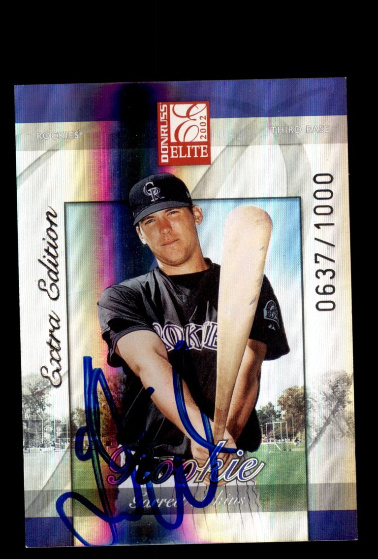 Signed Baseball Card Auto 2002 Donruss #251 Garrett Atkins Rockies /1000