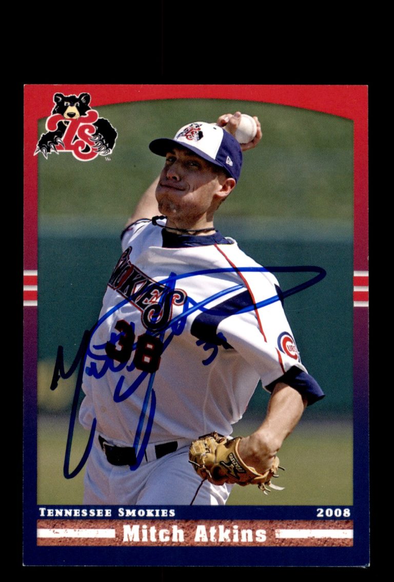 Signed Baseball Card Auto 2008 Grandstand Tennessee Smokies Mitch Atkins