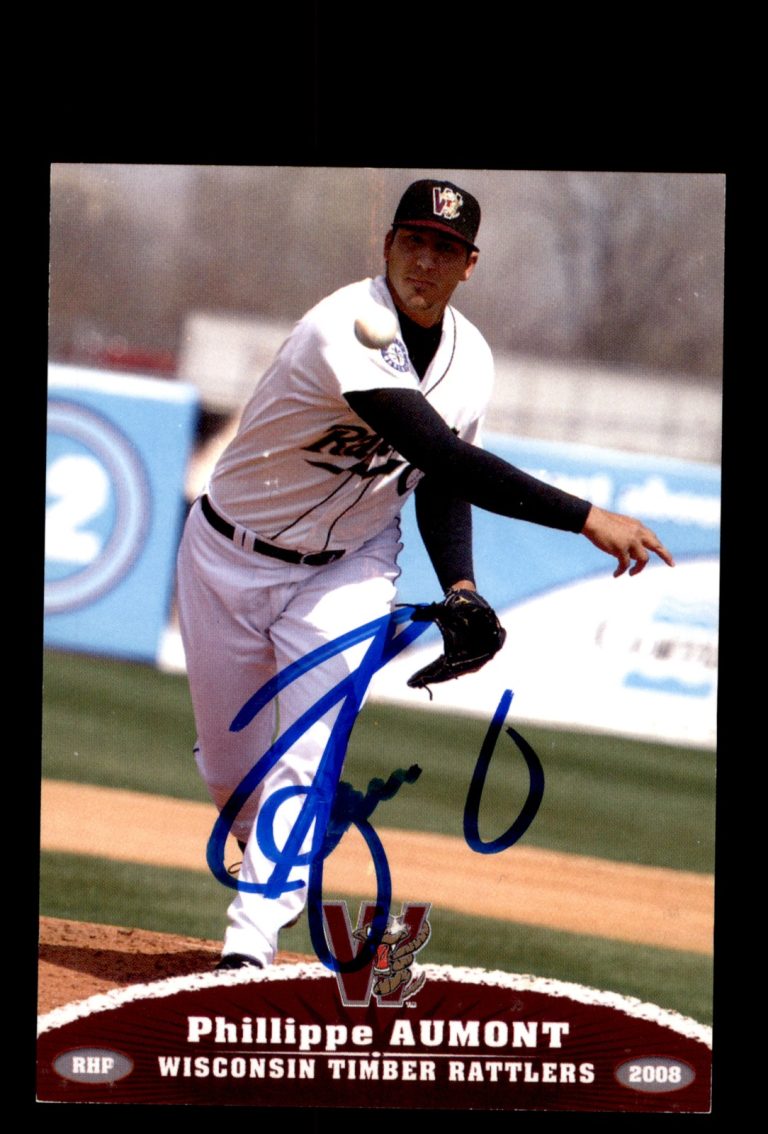 Signed Baseball Card Auto 2008 Wisconsin Timber Rattlers Phillippe Aumont