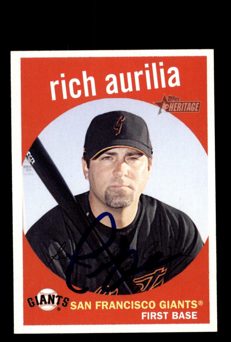Signed Baseball Card Auto 2008 Topps Heritage #256 Rich Aurilia Giants