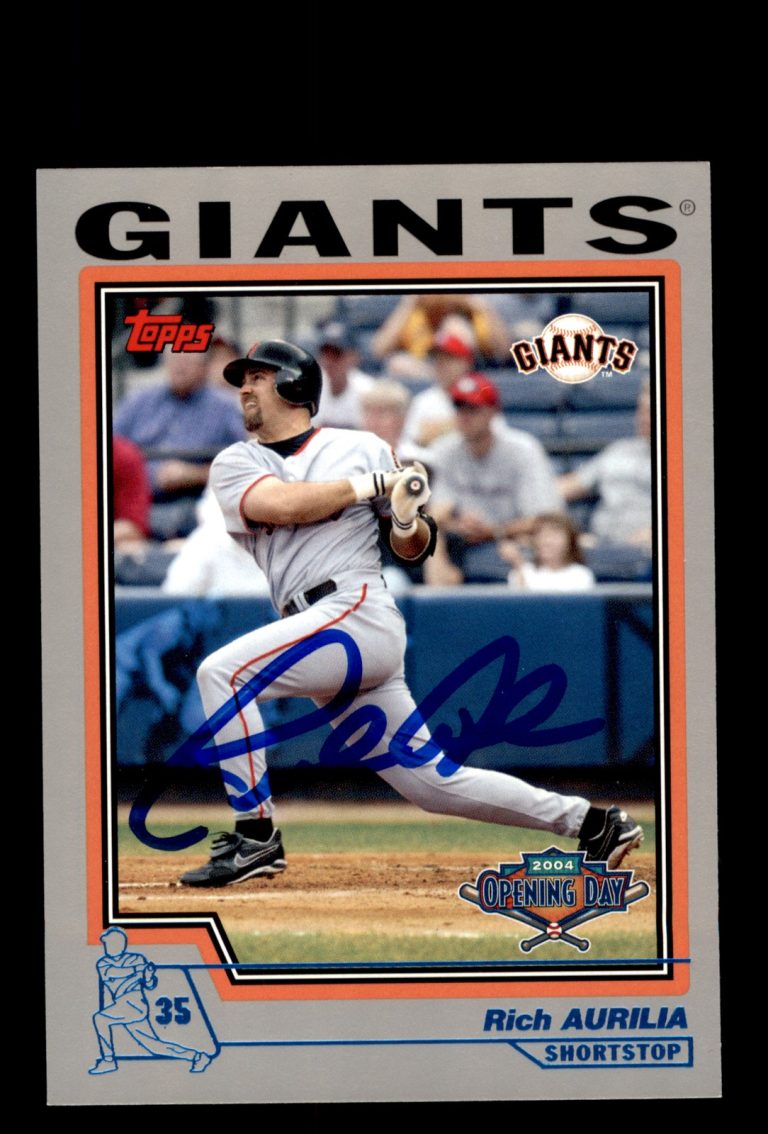 Signed Baseball Card Auto 2004 Topps Opening Day #92 Rich Aurilia Giants