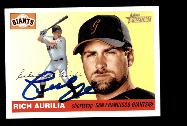 Signed Baseball Card Auto 2004 Topps Heritage #194 Rich Aurilia Giants