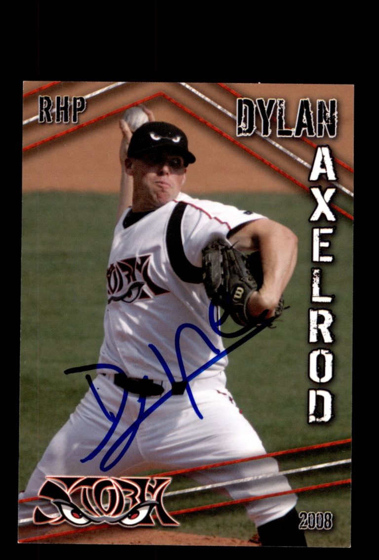 Signed Baseball Card Auto 2008 Grandstand Lake Elsinore Storm #1 Dylan Axelrod