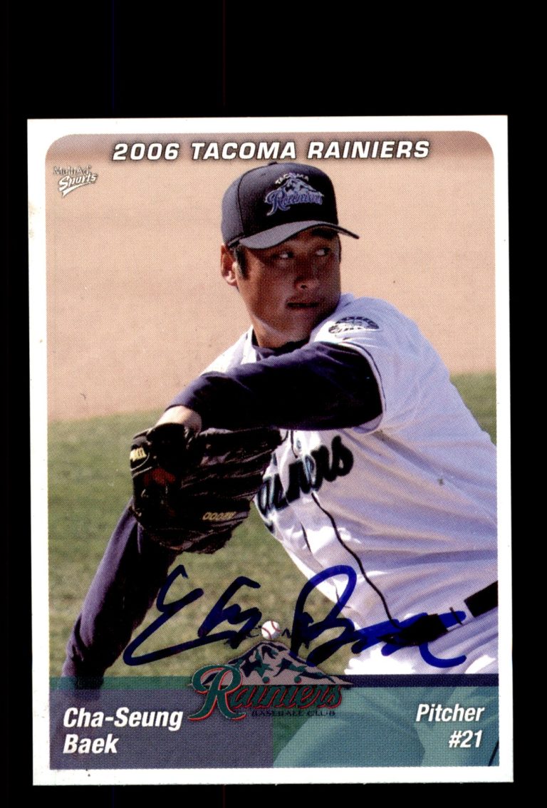 Signed Baseball Card Auto 2006 MultiAd Tacoma Rainiers #4 Cha Seung Baek Korea