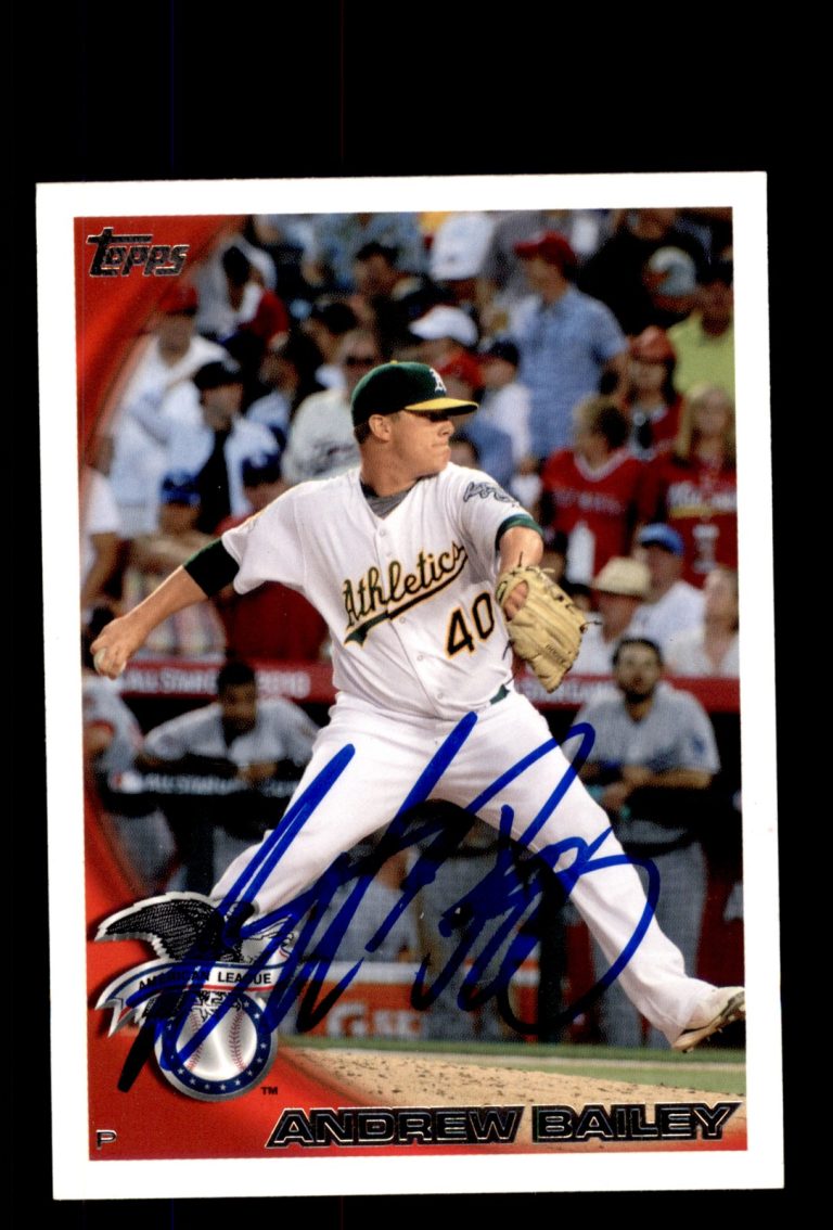 Signed Baseball Card Auto 2010 Topps #US-25 Andrew Bailey Oakland Athletics