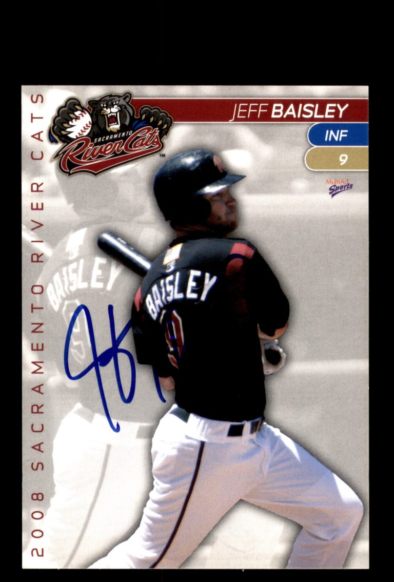 Signed Baseball Card Auto 2008 MultiAd Sacramento River Cats #3 Jeff Baisley