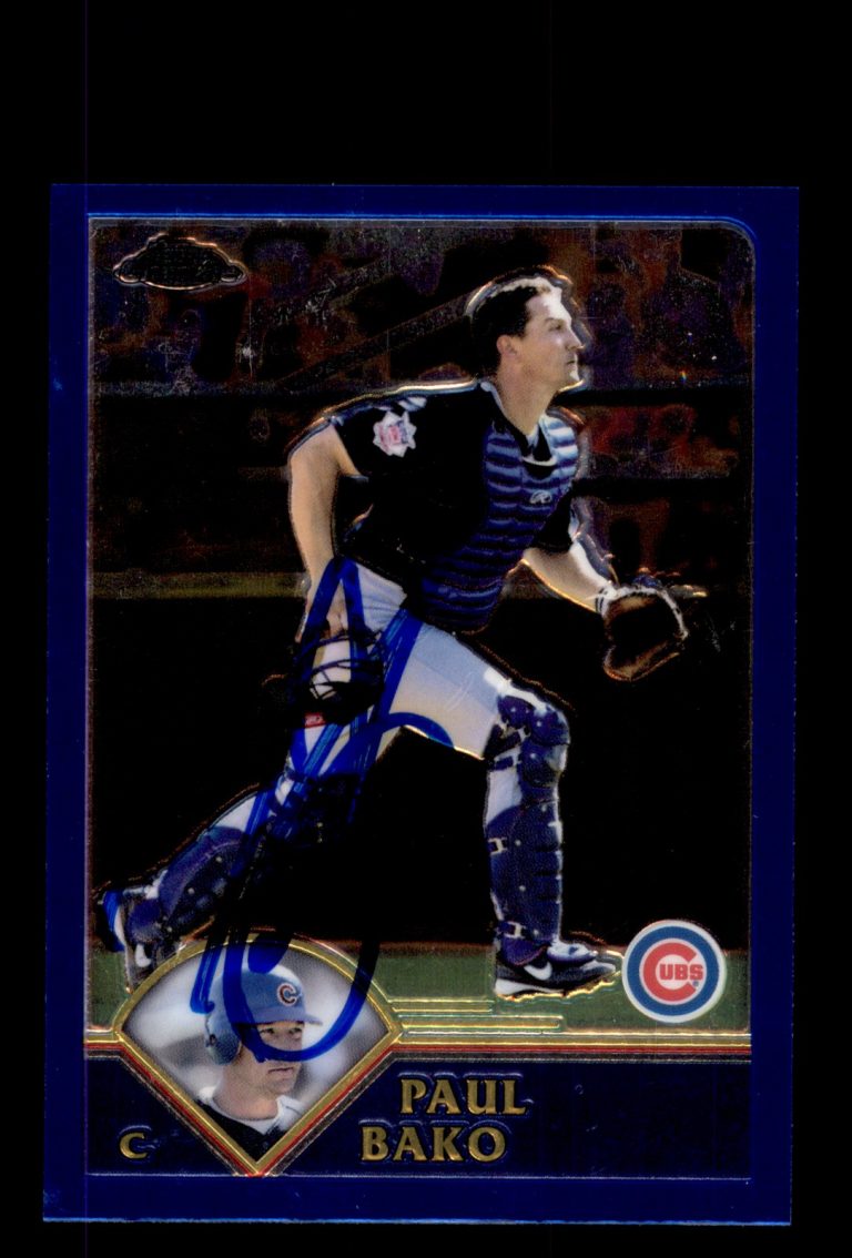 Signed Baseball Card Auto 2003 Topps Chrome #T39 Paul Bako Chicago Cubs